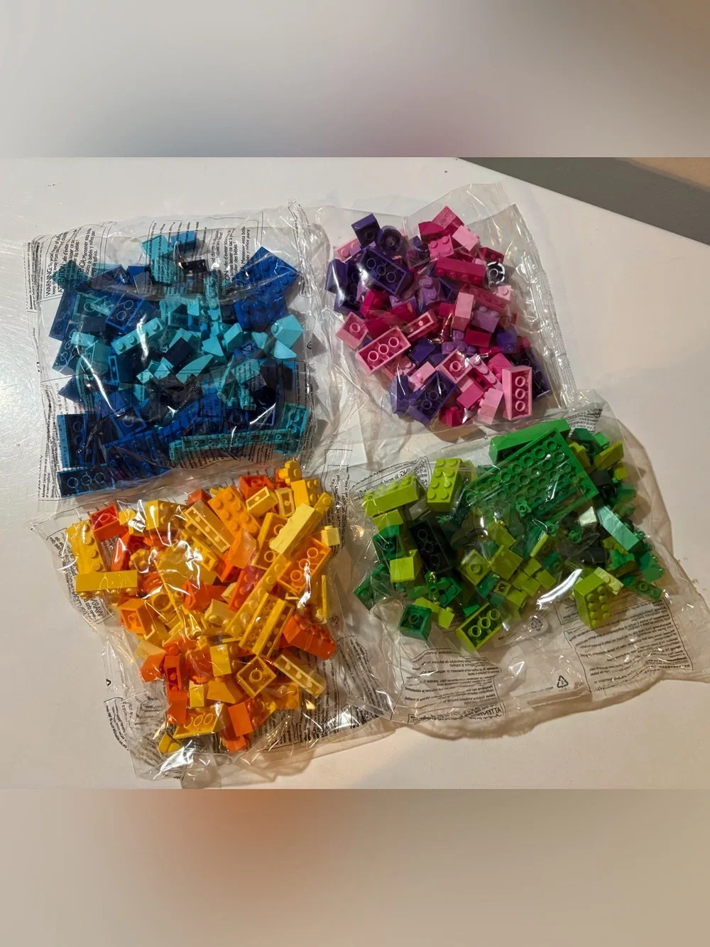 Lego Assorted Color Building Brick Pack - Blue, Pink, Yellow, Green
